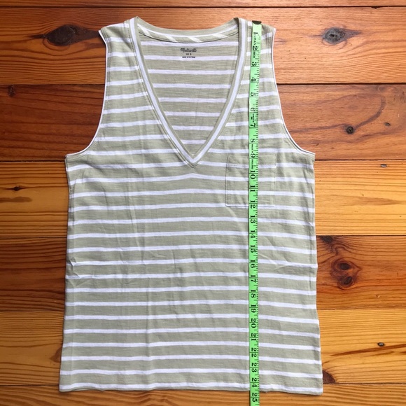 Madewell Green White Striped Tank Top, NWOT, S - Picture 6 of 11